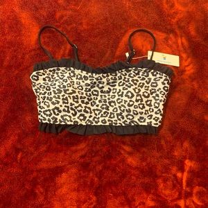 NWT Leopard Print Bikini Top - M
